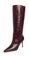 Black Suede Studio Kath Boots 80mm Bordeaux Leather In Burgundy