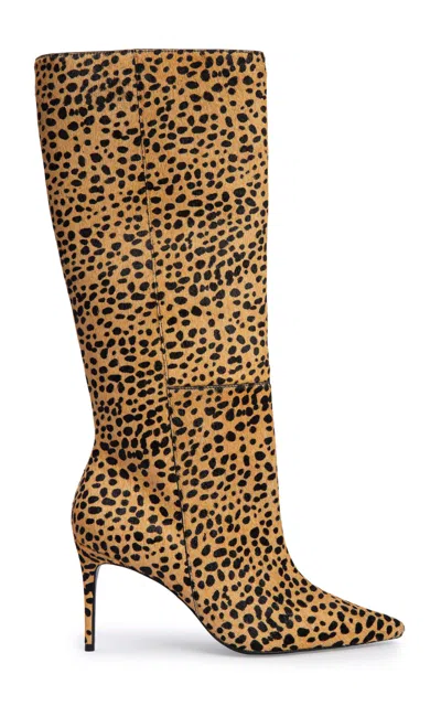 Black Suede Studio Kath Knee Boots In Blue