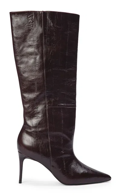 Black Suede Studio Kath Knee Boots In Brown