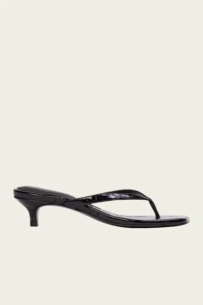 Black Suede Studio Kendal 35 Sandal In Black Croc Patent