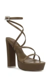 Black Suede Studio Kim Platform Sandal In Cocoa Leather