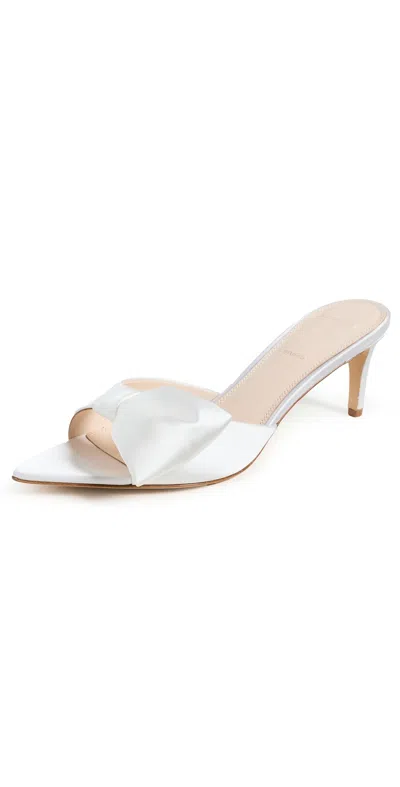 Black Suede Studio Knot Heels White Satin