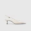 Black Suede Studio Lainey 50 Pump In Coconut Leather