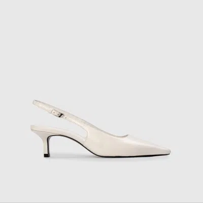 Black Suede Studio Lainey 50 Pump In Coconut Leather