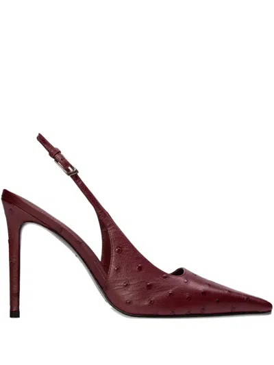 Black Suede Studio Lainey Slingback Pumps In Red