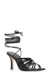 Black Suede Studio Lana Strappy Sandal In Black Leather
