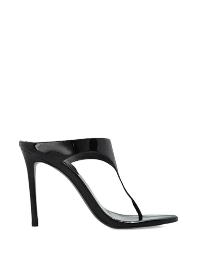 Black Suede Studio Laurel Leather Sandals In Black