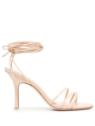 Black Suede Studio Leandra 95mm Leather Sandals In Neutrals
