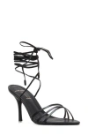 Black Suede Studio Leandra Strappy Sandal In Black/black
