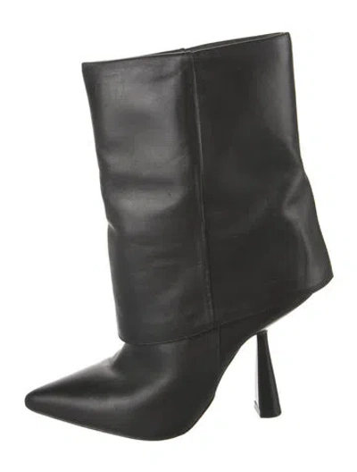 Pre-owned Black Suede Studio Leather Boots In Black