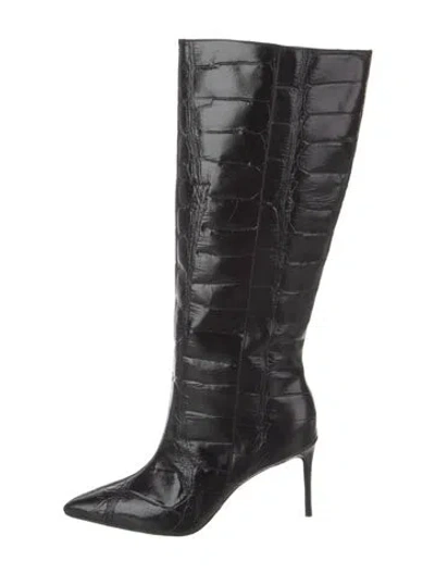 Pre-owned Black Suede Studio Leather Boots In Black