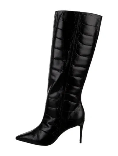 Pre-owned Black Suede Studio Leather Boots In Black