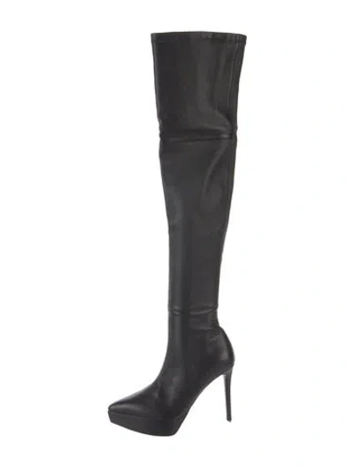 Pre-owned Black Suede Studio Leather Boots In Blue