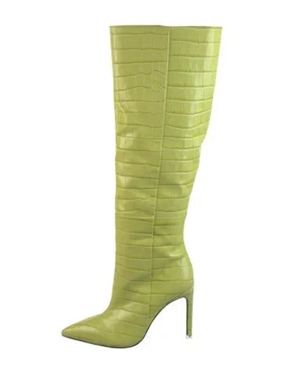 Pre-owned Black Suede Studio Leather Boots In Green