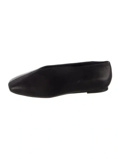 Pre-owned Black Suede Studio Leather Flats In Blue
