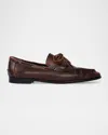 Black Suede Studio Leather Lace-up Boat Loafers In Coffee Vintage