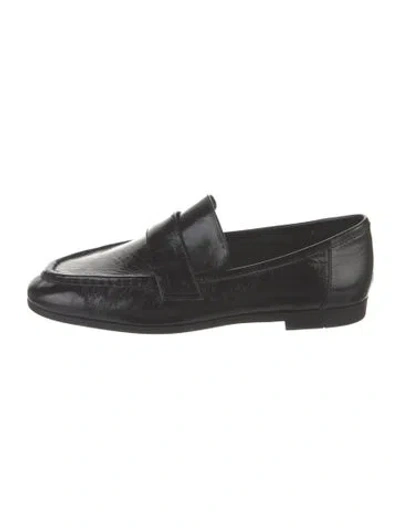 Pre-owned Black Suede Studio Leather Loafers In Black