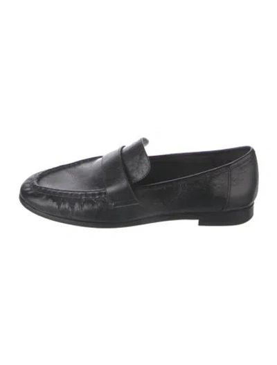 Pre-owned Black Suede Studio Leather Loafers In Black