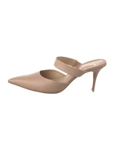 Pre-owned Black Suede Studio Leather Mules In Neutral