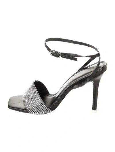 Pre-owned Black Suede Studio Leather Patterned Slingback Pumps In Multi