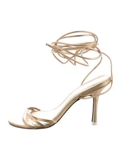 Pre-owned Black Suede Studio Leather Sandals