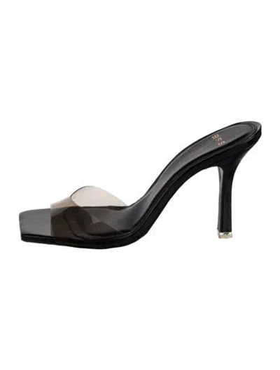 Pre-owned Black Suede Studio Leather Sandals In Black