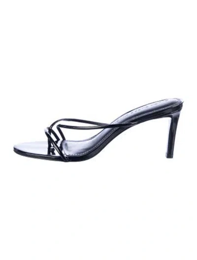 Pre-owned Black Suede Studio Leather Sandals In Black/white