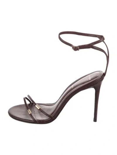 Pre-owned Black Suede Studio Leather Sandals In Brown
