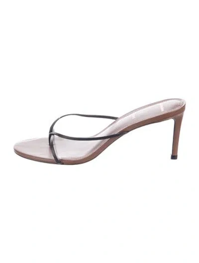 Pre-owned Black Suede Studio Leather Sandals In Brown