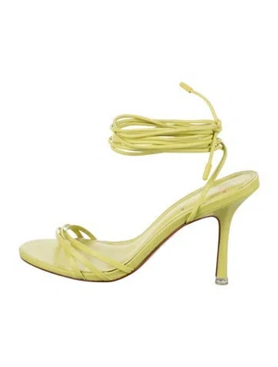 Pre-owned Black Suede Studio Leather Sandals In Green