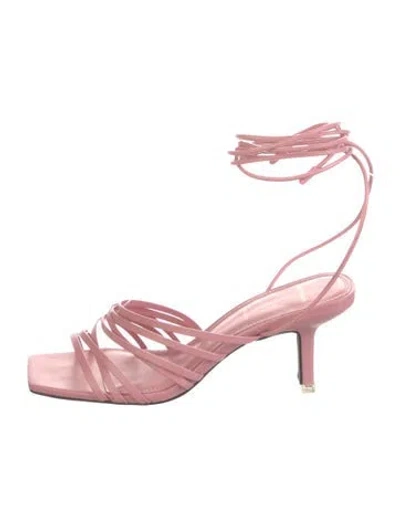 Pre-owned Black Suede Studio Leather Sandals In Pink