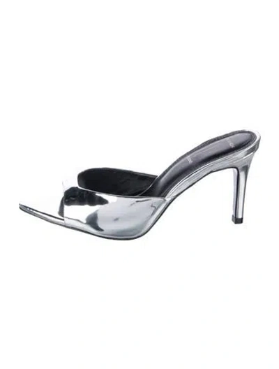 Pre-owned Black Suede Studio Leather Sandals In Silver