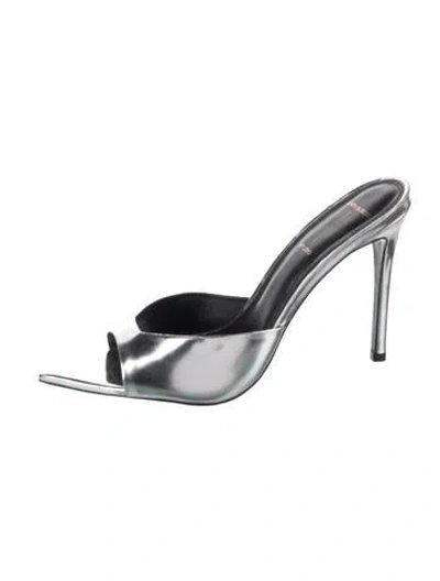 Pre-owned Black Suede Studio Leather Sandals In Silver