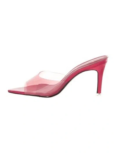 Pre-owned Black Suede Studio Leather Slides In Pink
