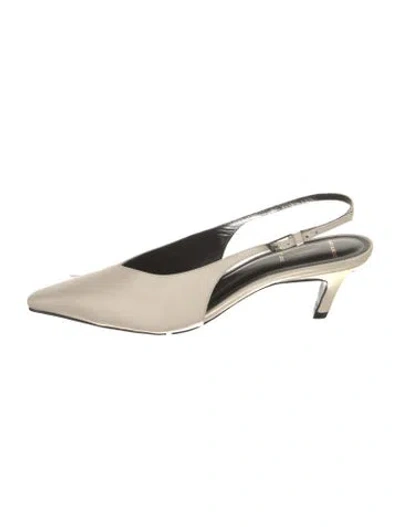 Pre-owned Black Suede Studio Leather Slingback Pumps In Neutral