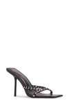 BLACK SUEDE STUDIO LEO SLIDE SANDAL