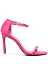 Black Suede Studio Lila 100mm Crystal-embellished Sandals In Pink
