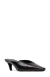 Black Suede Studio Logan Kitten Heel Mule In Dark Brown