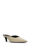 Black Suede Studio Logan Leather Kitten Mule Pumps In Peyote