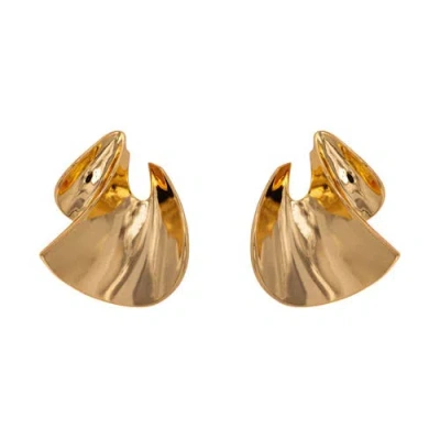 Black Suede Studio Lola Earring In Gold