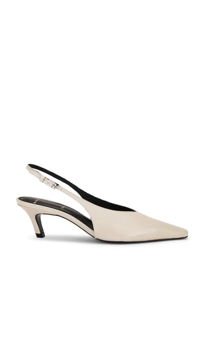 Black Suede Studio Lou 50 Slingback In Ivory