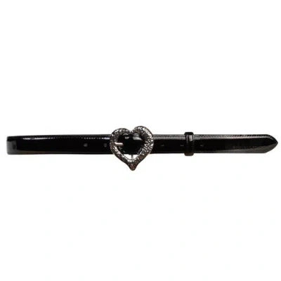 Black Suede Studio Love Belt In Black/silver