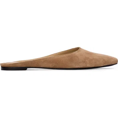 Black Suede Studio Lucia Suede Backless Ballerina In Brown