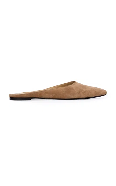 Black Suede Studio Lucia Suede Ballerina Flats In Brown