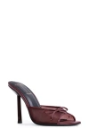 Black Suede Studio Luna Mesh Bow Open-toe Heeled Mules In Brown