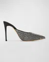 Black Suede Studio Women's Luv 100 Crystal-embellished Satin Mule In Black Satin Embellished