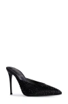 Black Suede Studio Women's Luv 100 Crystal-embellished Satin Mule In Black
