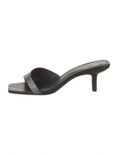 Pre-owned Black Suede Studio Madison Leather Slides In Black