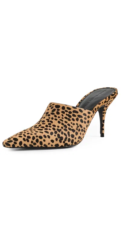 Black Suede Studio Mesa 80 Heels Camel Dotted Cheetah Pony Hair