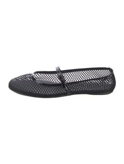 Pre-owned Black Suede Studio Mesh Mary Jane Flats In Blue